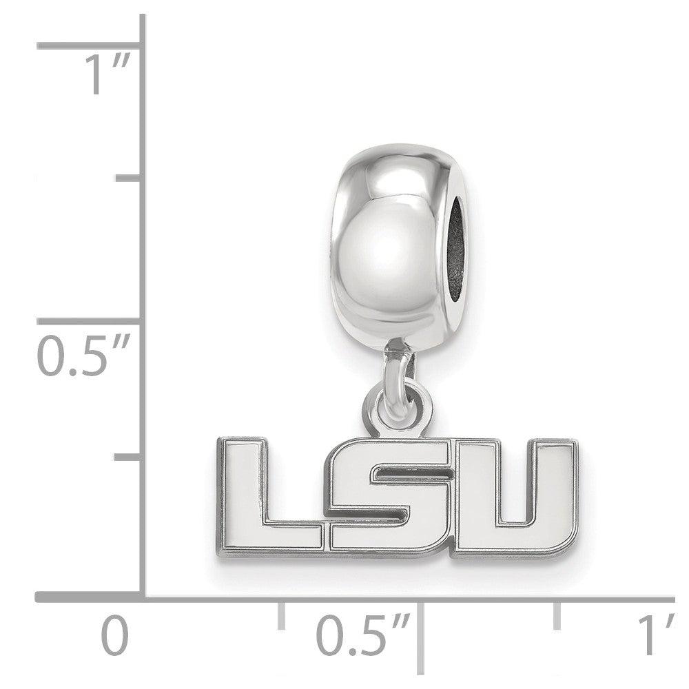 Alternate view of the Sterling Silver Louisiana State Univ. XS &#39;LSU&#39; Dangle Bead Charm by The Black Bow Jewelry Co.