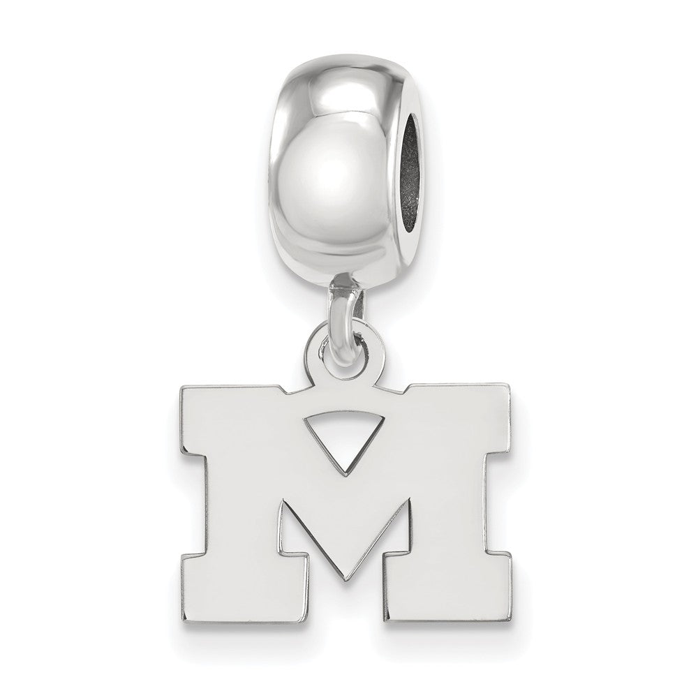 Sterling Silver Michigan (Univ of) XS Dangle Bead Charm, Item B14144 by The Black Bow Jewelry Co.