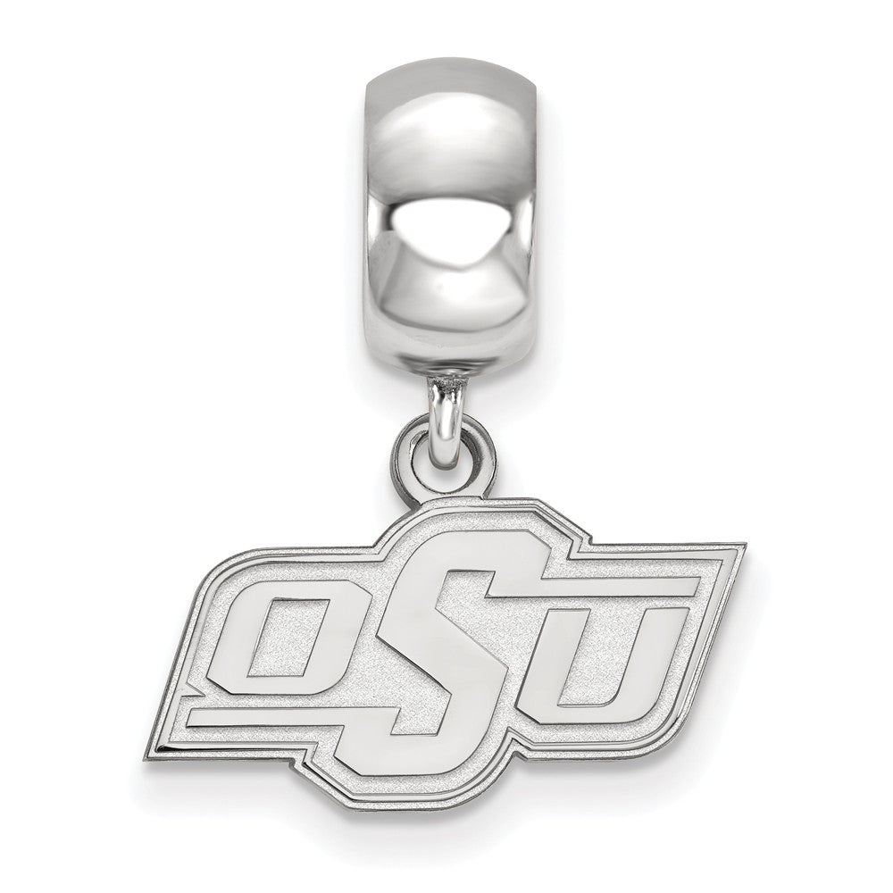 Alternate view of the Sterling Silver Oklahoma State University XS Dangle Bead Charm by The Black Bow Jewelry Co.