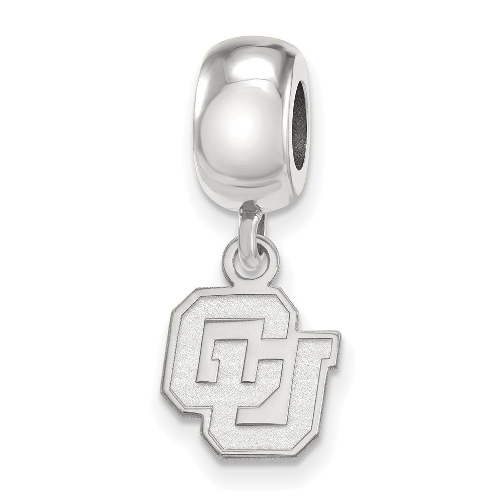 Sterling Silver University of Colorado XS Dangle Bead Charm, Item B14152 by The Black Bow Jewelry Co.