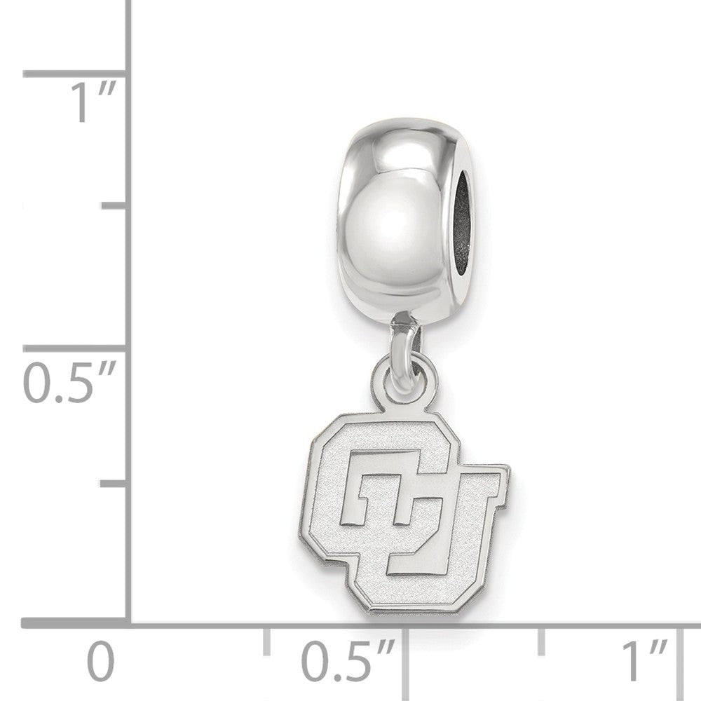 Alternate view of the Sterling Silver University of Colorado XS Dangle Bead Charm by The Black Bow Jewelry Co.