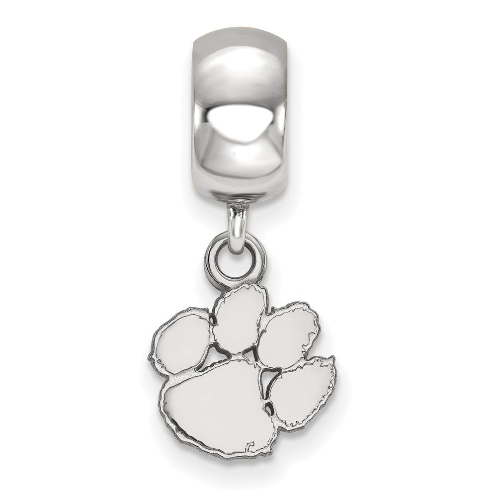 Alternate view of the Sterling Silver Clemson University XS Dangle Bead Charm by The Black Bow Jewelry Co.