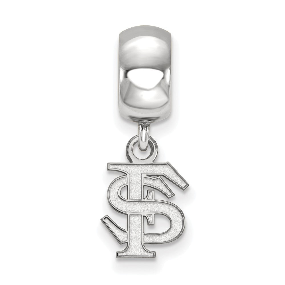 Alternate view of the Sterling Silver Florida State Univ. XS &#39;FS&#39; Dangle Bead Charm by The Black Bow Jewelry Co.