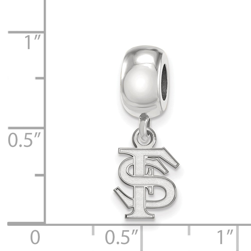 Alternate view of the Sterling Silver Florida State Univ. XS &#39;FS&#39; Dangle Bead Charm by The Black Bow Jewelry Co.