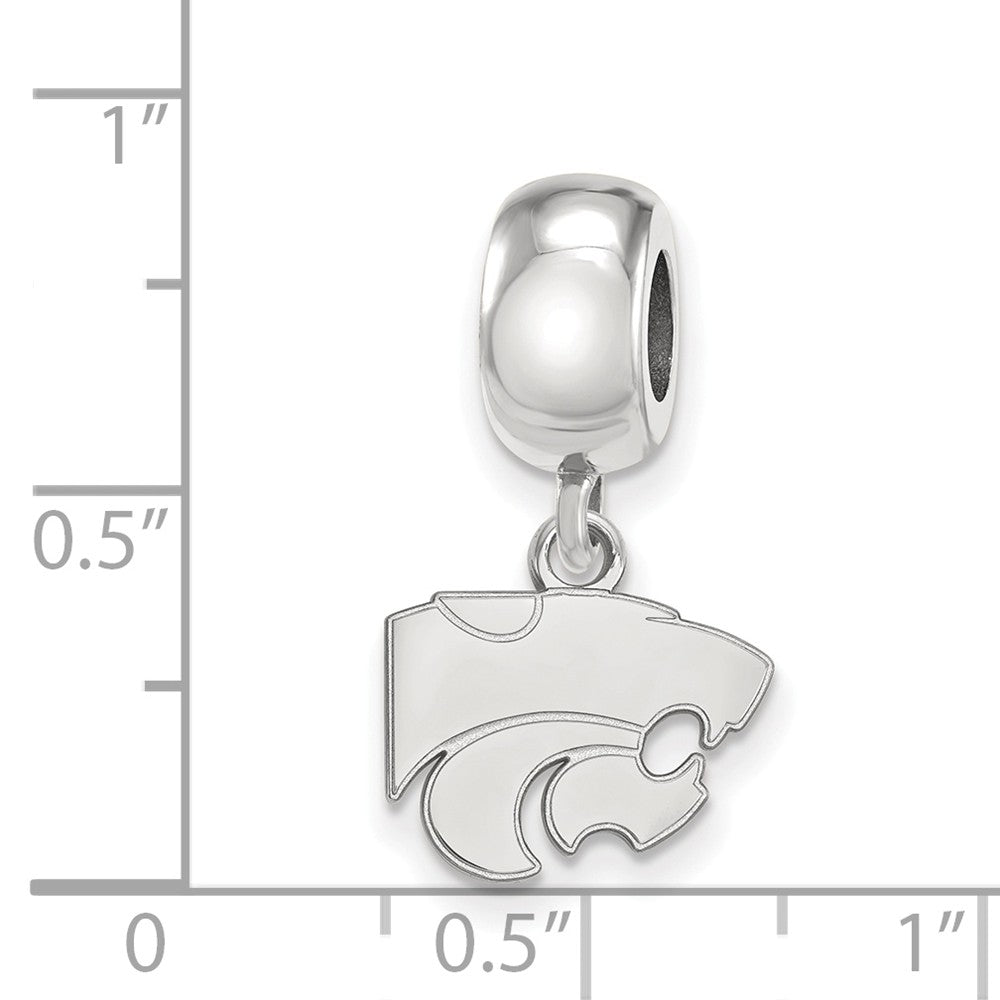 Alternate view of the Sterling Silver Kansas State Univ. XS Wildcat Dangle Bead Charm by The Black Bow Jewelry Co.