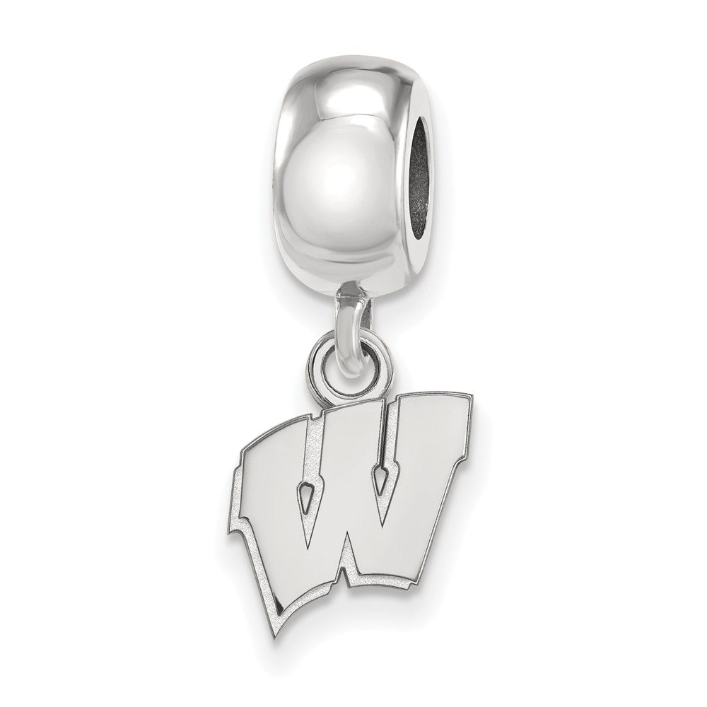 Sterling Silver University of Wisconsin XS Dangle Bead Charm, Item B14174 by The Black Bow Jewelry Co.