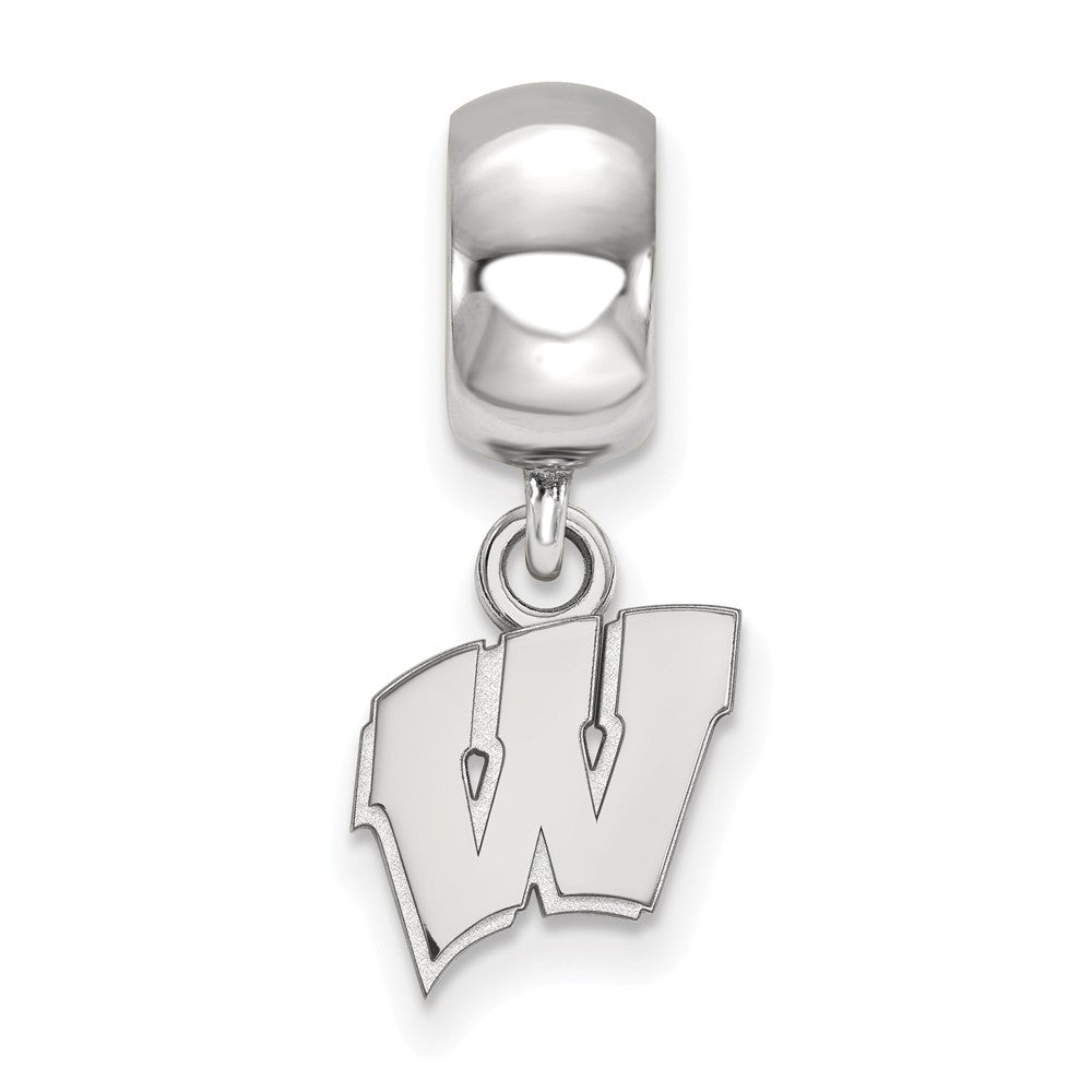 Alternate view of the Sterling Silver University of Wisconsin XS Dangle Bead Charm by The Black Bow Jewelry Co.