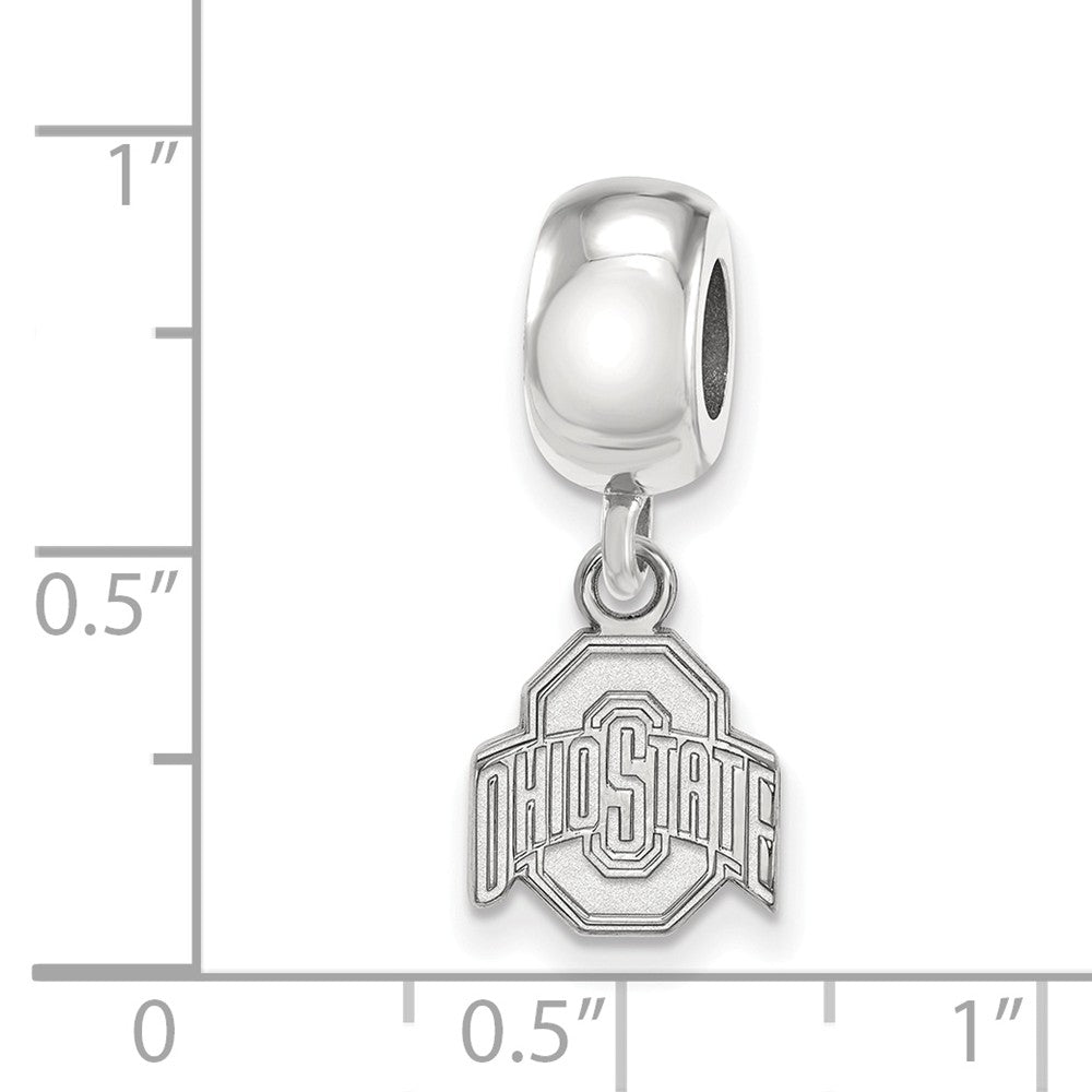 Alternate view of the Sterling Silver Ohio State University XS &#39;O&#39; Dangle Bead Charm by The Black Bow Jewelry Co.