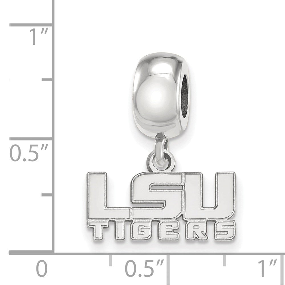 Alternate view of the Sterling Silver Louisiana State University XS Dangle Bead Charm by The Black Bow Jewelry Co.