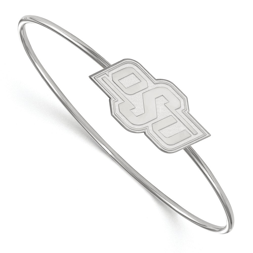 Sterling Silver Oklahoma State University Bangle Slip on, 7 Inch, Item B14212 by The Black Bow Jewelry Co.