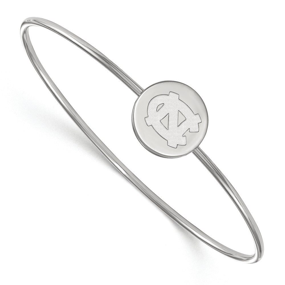 Sterling Silver University of North Carolina &#39;NC&#39; Bangle, 7 Inch, Item B14218 by The Black Bow Jewelry Co.