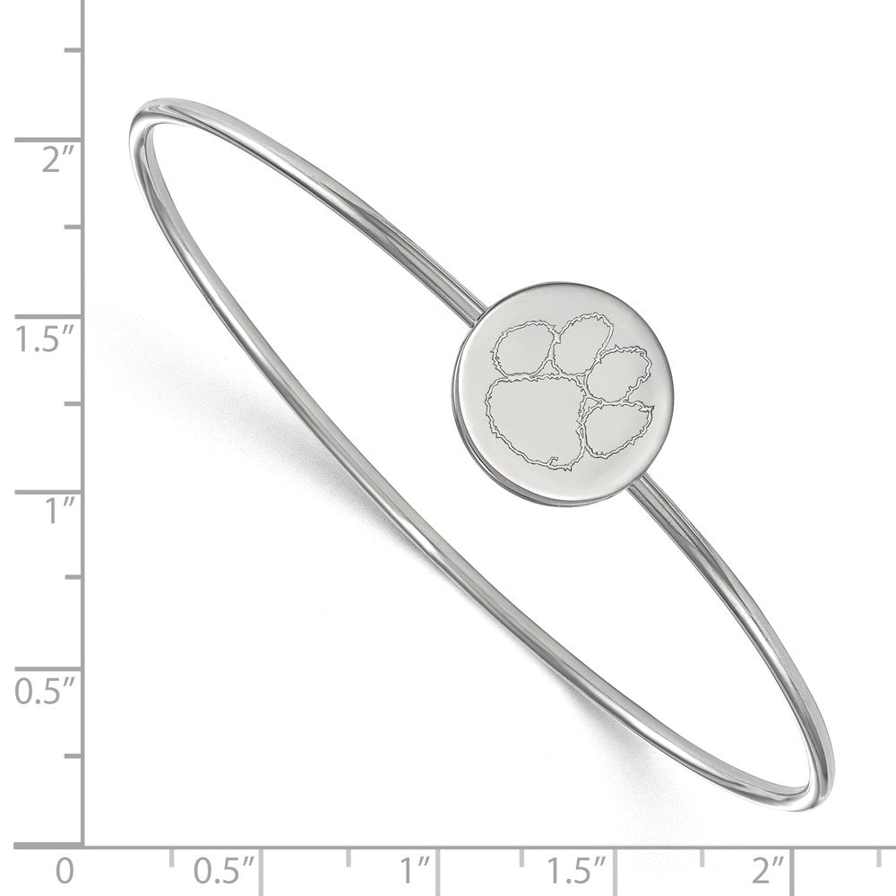 Alternate view of the Sterling Silver Clemson University Tiger Paw Bangle, 7 Inch by The Black Bow Jewelry Co.