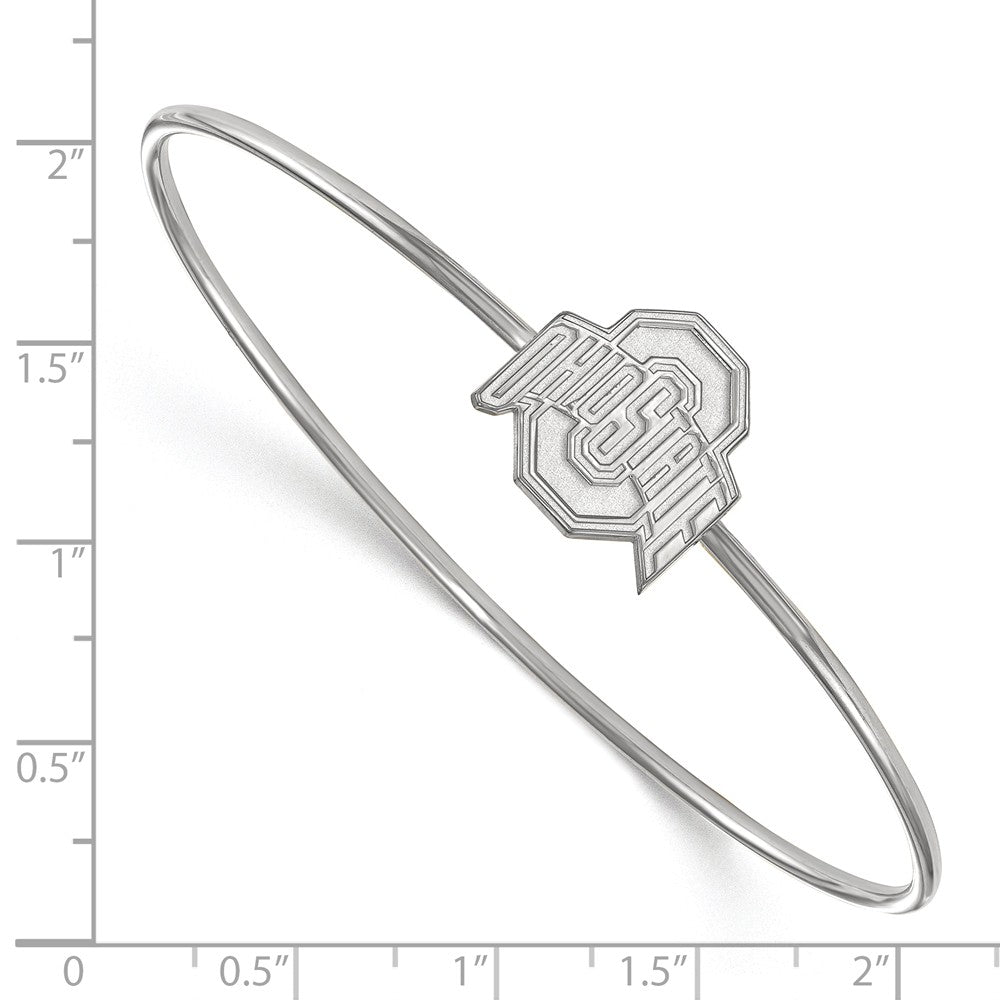 Alternate view of the Sterling Silver Ohio State University Bangle Slip on, 7 Inch by The Black Bow Jewelry Co.