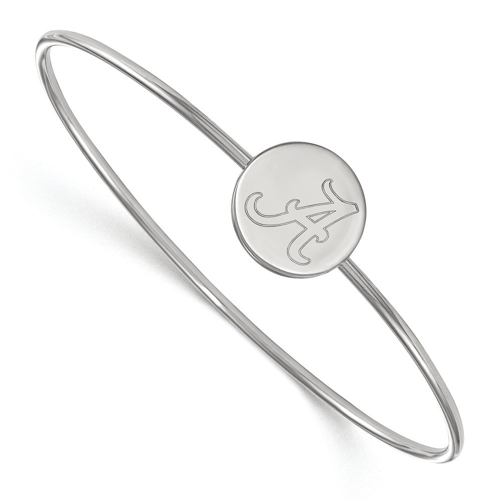 Sterling Silver University of Alabama &#39;A&#39; Bangle, 7 Inch, Item B14254 by The Black Bow Jewelry Co.