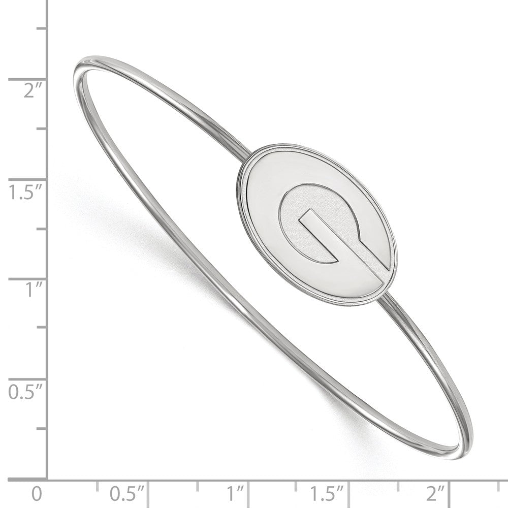 Alternate view of the Sterling Silver University of Georgia Logo Bangle, 7 Inch by The Black Bow Jewelry Co.