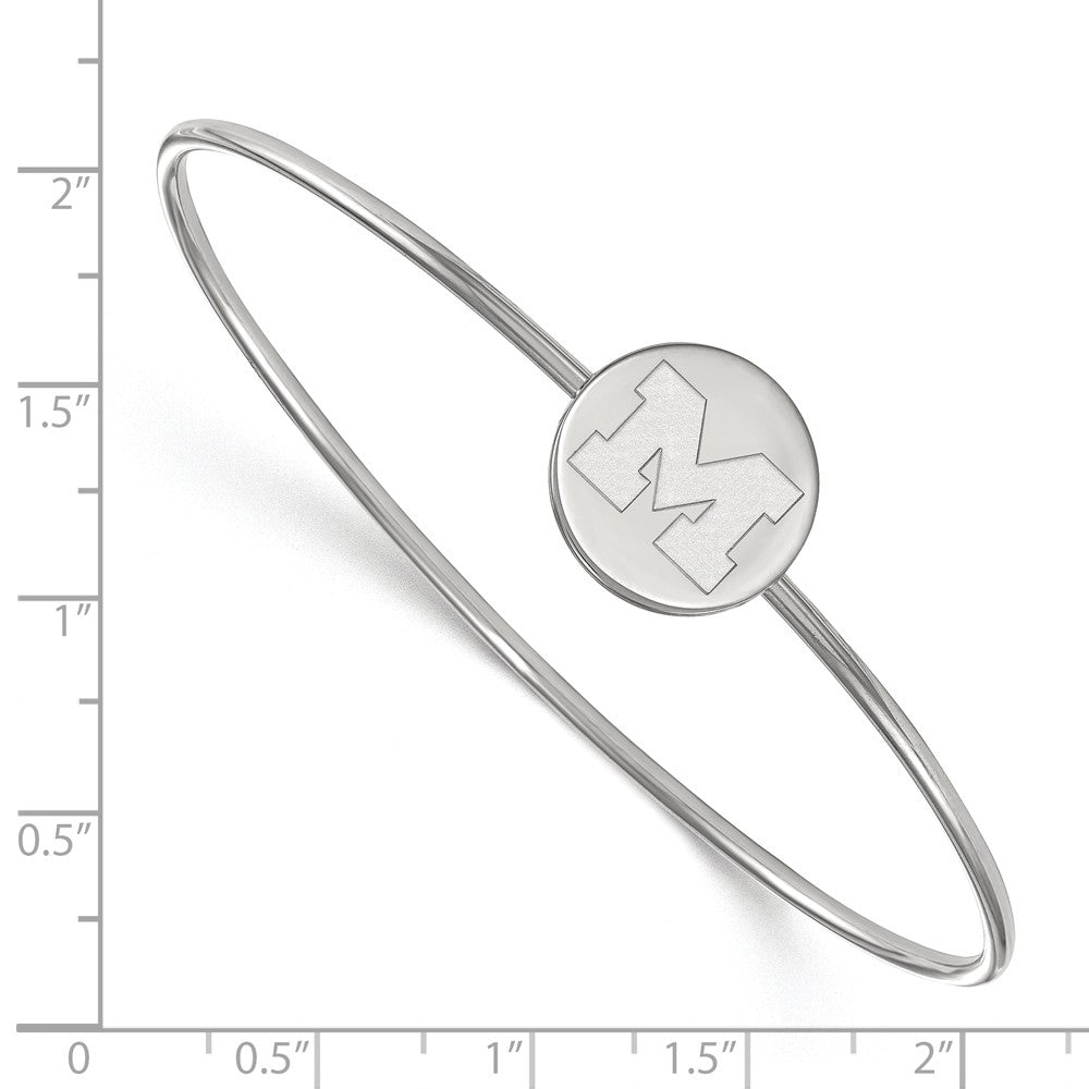 Alternate view of the Sterling Silver University of Michigan Logo Bangle, 7 Inch by The Black Bow Jewelry Co.