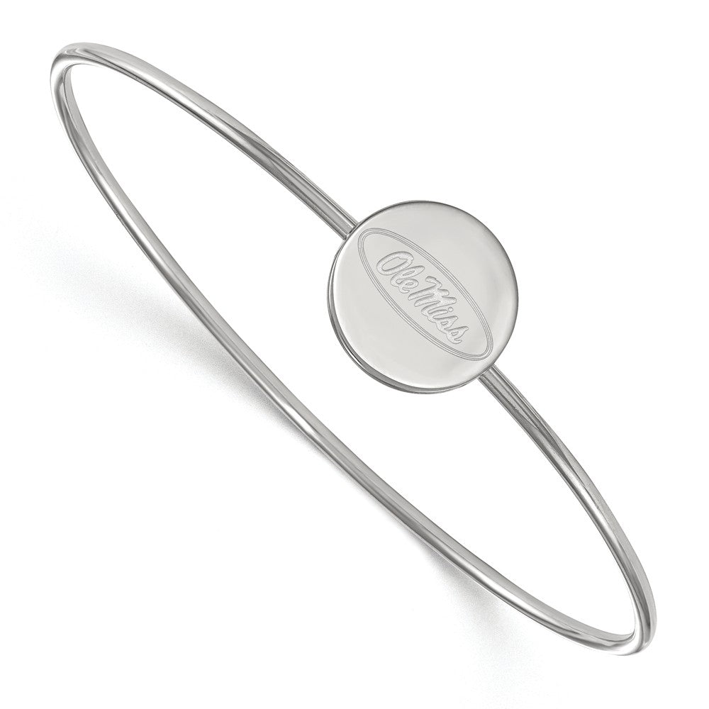 Sterling Silver U, of Mississippi &#39;Ole Miss&#39; Bangle, 7 Inch, Item B14269 by The Black Bow Jewelry Co.