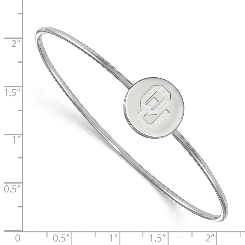 Alternate view of the Sterling Silver University of Oklahoma Bangle Slip on, 7 Inch by The Black Bow Jewelry Co.