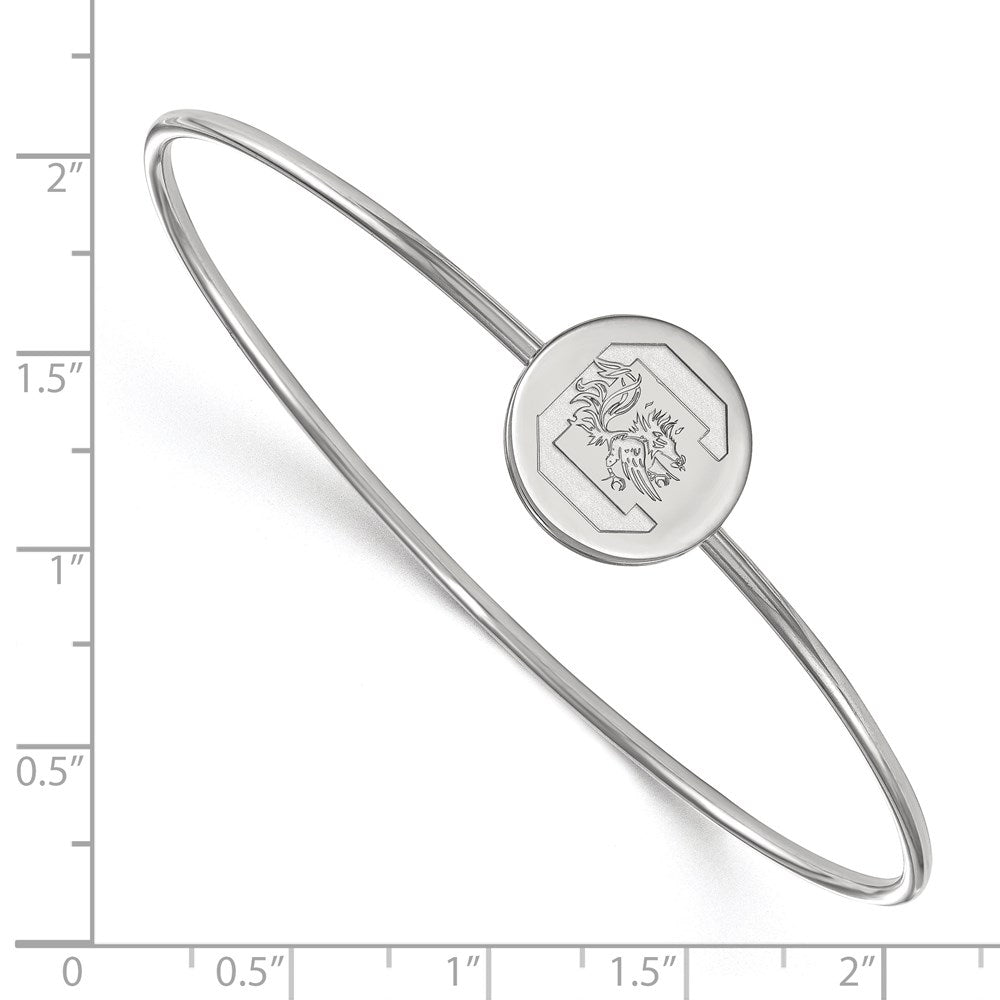 Alternate view of the Sterling Silver U. of South Carolina Gamecock Bangle, 8 Inch by The Black Bow Jewelry Co.