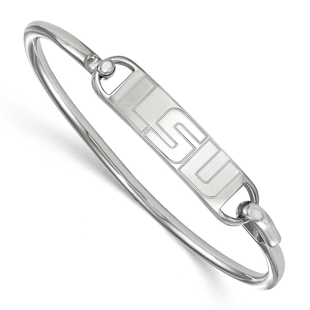 Sterling Silver Louisiana State University &#39;LSU&#39; Bangle, 7 Inch, Item B14284 by The Black Bow Jewelry Co.