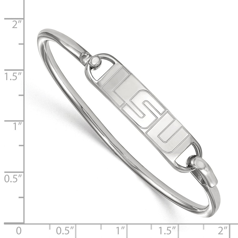 Alternate view of the Sterling Silver Louisiana State University &#39;LSU&#39; Bangle, 7 Inch by The Black Bow Jewelry Co.