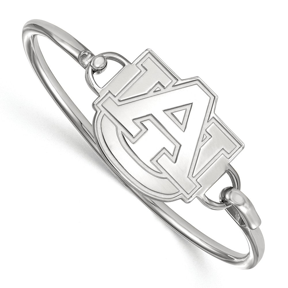 Sterling Silver Auburn University Lg Logo Bangle, 7 Inch, Item B14317 by The Black Bow Jewelry Co.