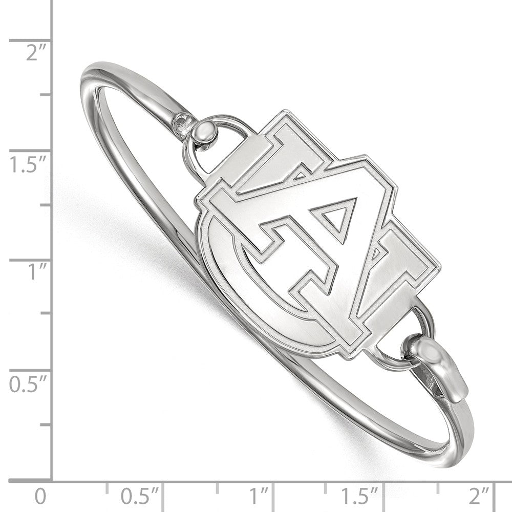 Alternate view of the Sterling Silver Auburn University Lg Logo Bangle, 7 Inch by The Black Bow Jewelry Co.