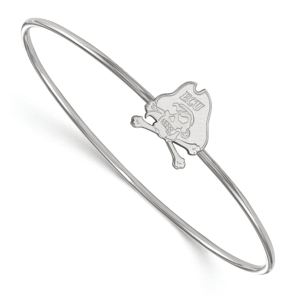 Sterling Silver East Carolina University Slip-on Bangle, 7 Inch, Item B14424 by The Black Bow Jewelry Co.