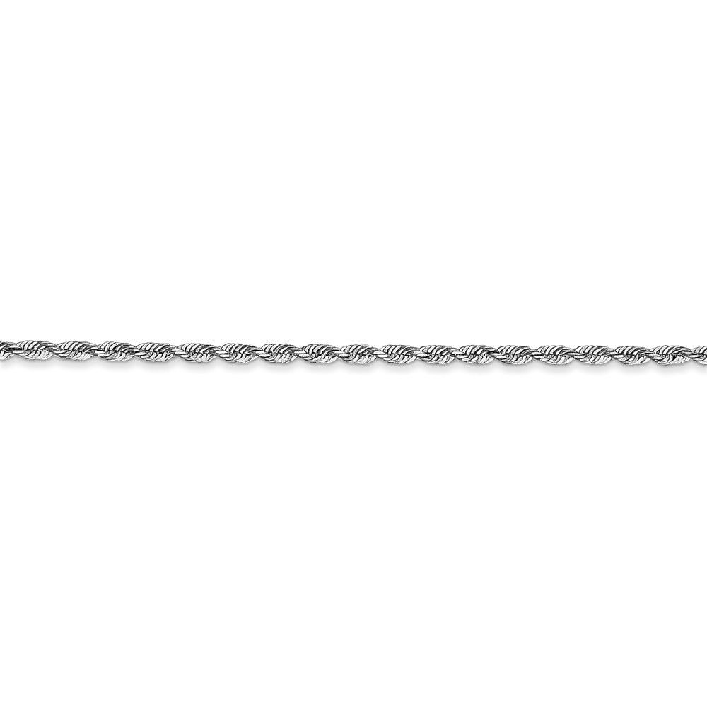 Alternate view of the 1.8mm, 14k White Gold D/C Quadruple Rope Chain Anklet or Bracelet by The Black Bow Jewelry Co.