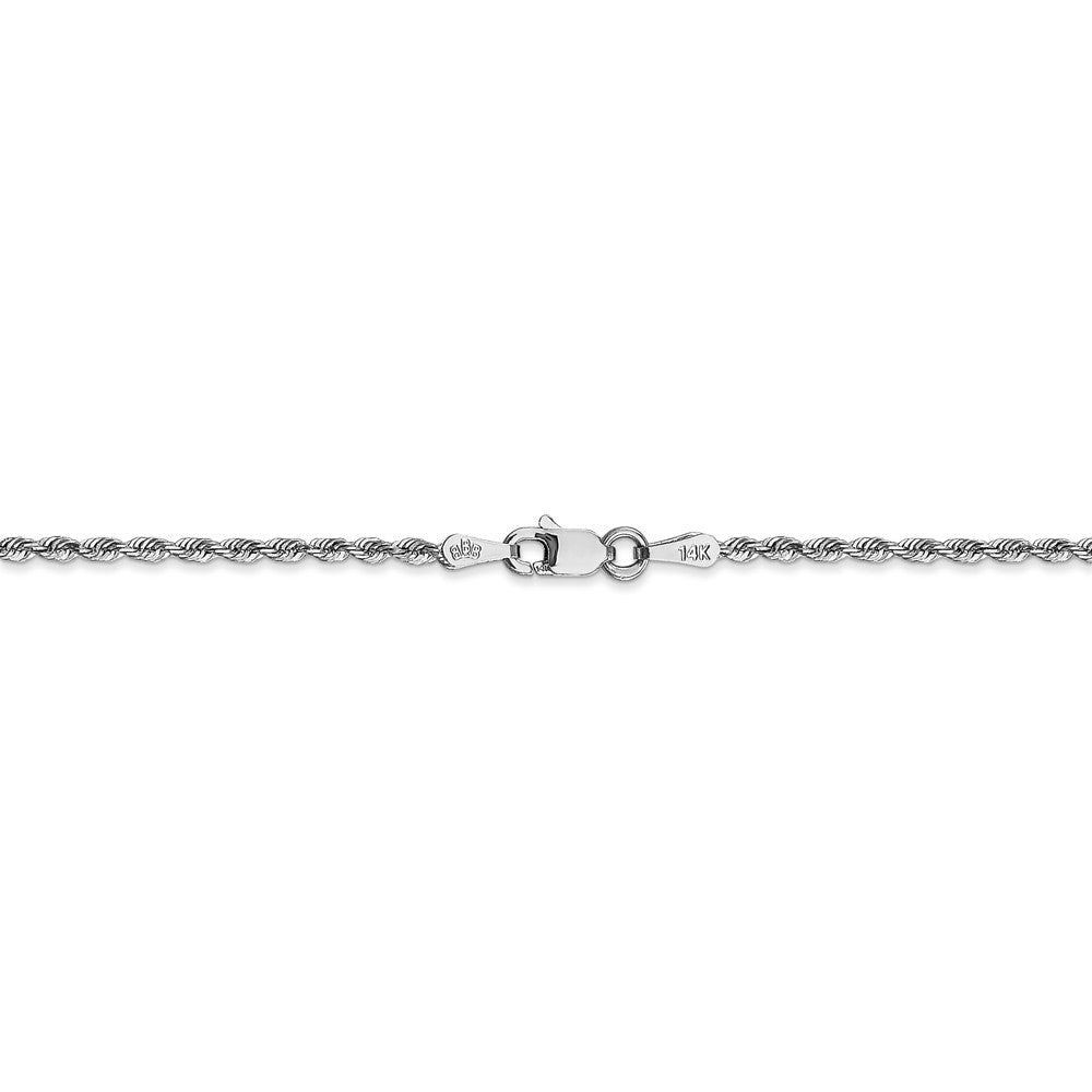 Alternate view of the 1.8mm, 14k White Gold D/C Quadruple Rope Chain Anklet or Bracelet by The Black Bow Jewelry Co.