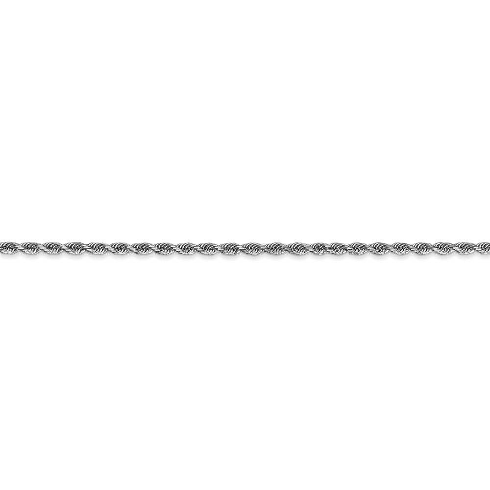 Alternate view of the 2mm, 14k White Gold D/C Quadruple Rope Chain Anklet or Bracelet by The Black Bow Jewelry Co.