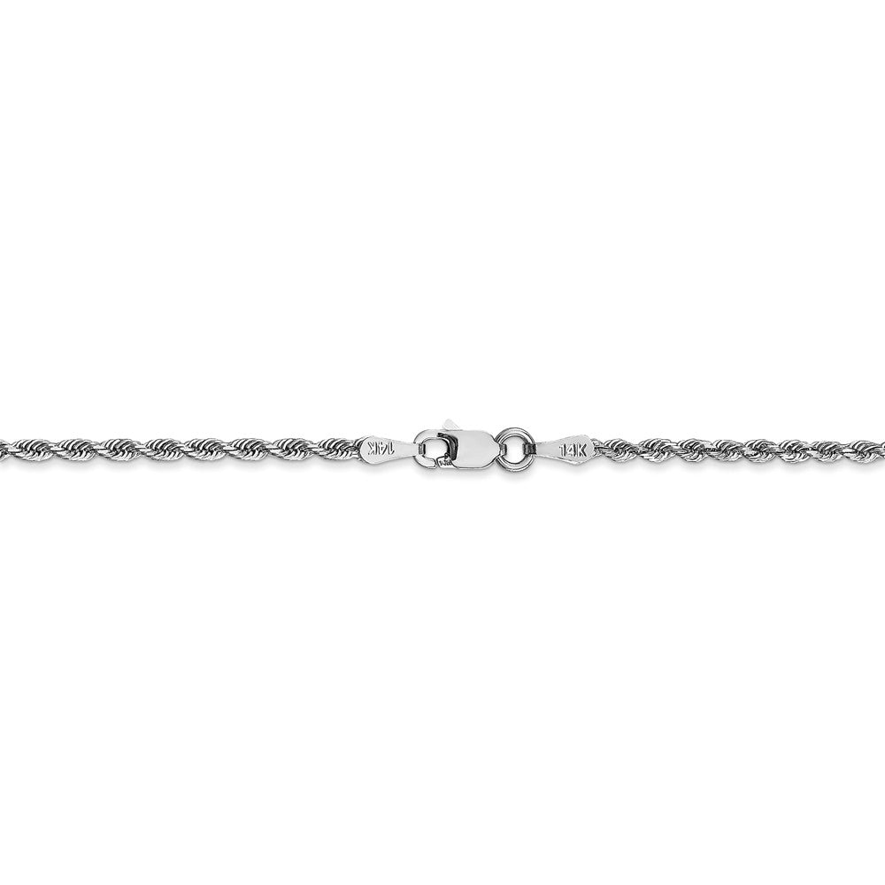 Alternate view of the 2mm, 14k White Gold D/C Quadruple Rope Chain Anklet or Bracelet by The Black Bow Jewelry Co.