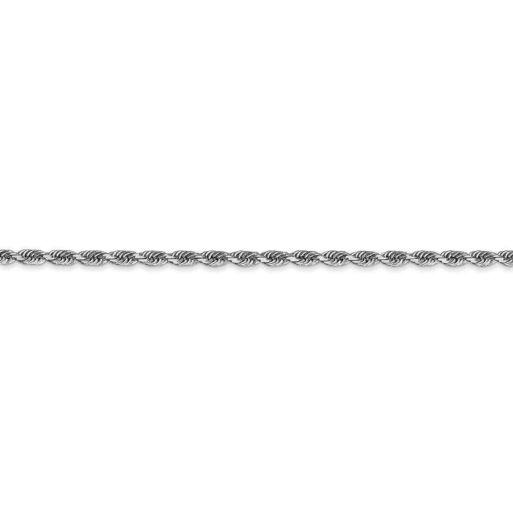 Alternate view of the 2.25mm, 14k White Gold D/C Quadruple Rope Chain Anklet or Bracelet by The Black Bow Jewelry Co.
