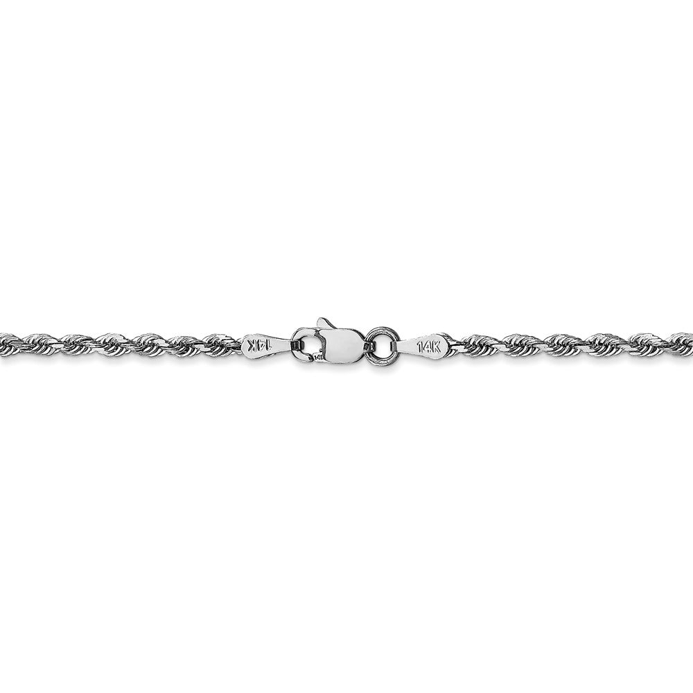 Alternate view of the 2.25mm, 14k White Gold D/C Quadruple Rope Chain Anklet or Bracelet by The Black Bow Jewelry Co.