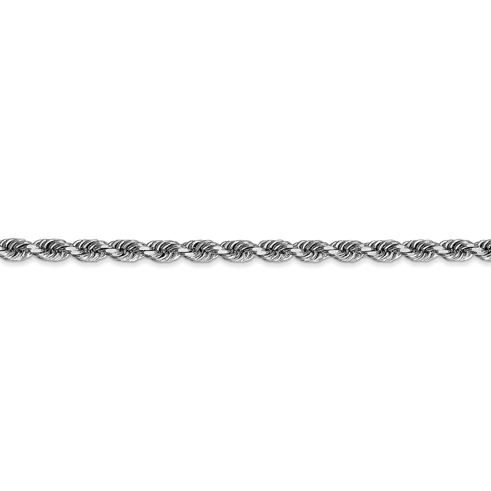Alternate view of the 3.3mm, 14k White Gold D/C Quadruple Rope Chain Bracelet by The Black Bow Jewelry Co.