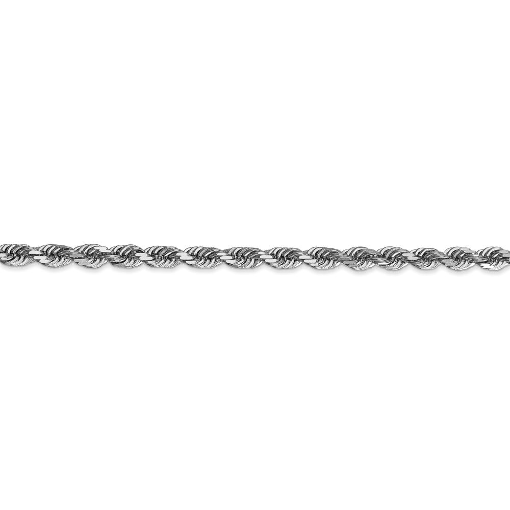 Alternate view of the 4mm, 14k White Gold D/C Quadruple Rope Chain Bracelet by The Black Bow Jewelry Co.