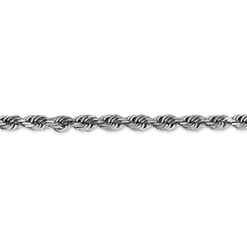Alternate view of the 4.5mm, 14k White Gold D/C Quadruple Rope Chain Bracelet by The Black Bow Jewelry Co.