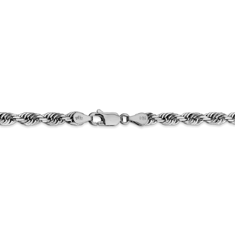Alternate view of the 4.5mm, 14k White Gold D/C Quadruple Rope Chain Bracelet by The Black Bow Jewelry Co.