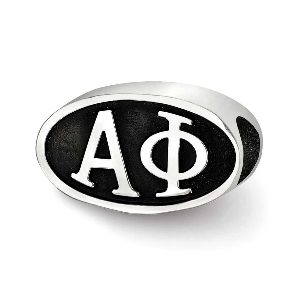 Sterling Silver Alpha Phi Letters Bead Charm, Item B14746 by The Black Bow Jewelry Co.