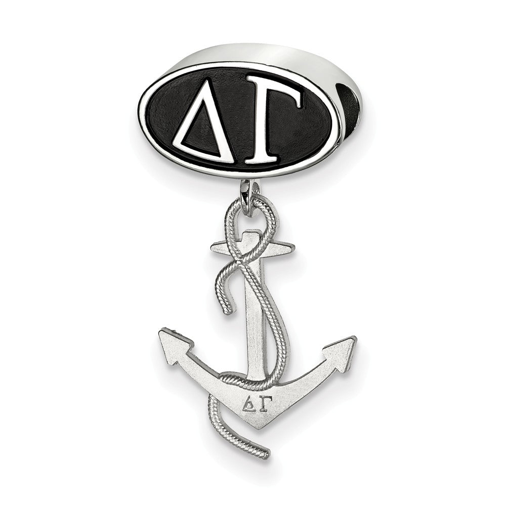 Sterling Silver Delta Gamma With Anchor Dangle Bead Charm, Item B14751 by The Black Bow Jewelry Co.