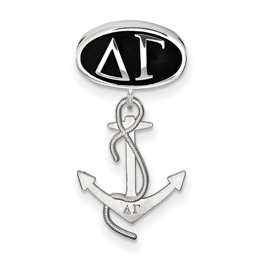 Alternate view of the Sterling Silver Delta Gamma With Anchor Dangle Bead Charm by The Black Bow Jewelry Co.