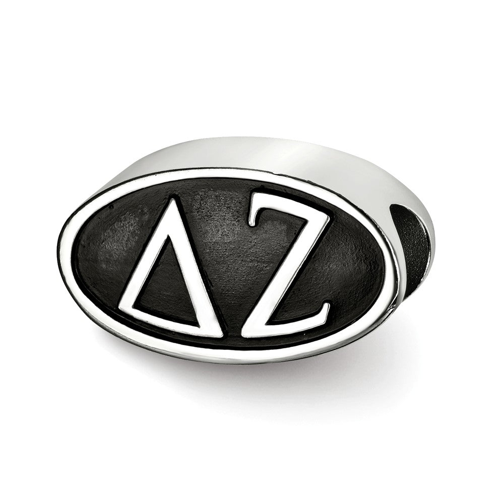 Sterling Silver Delta Zeta Letters Bead Charm, Item B14752 by The Black Bow Jewelry Co.