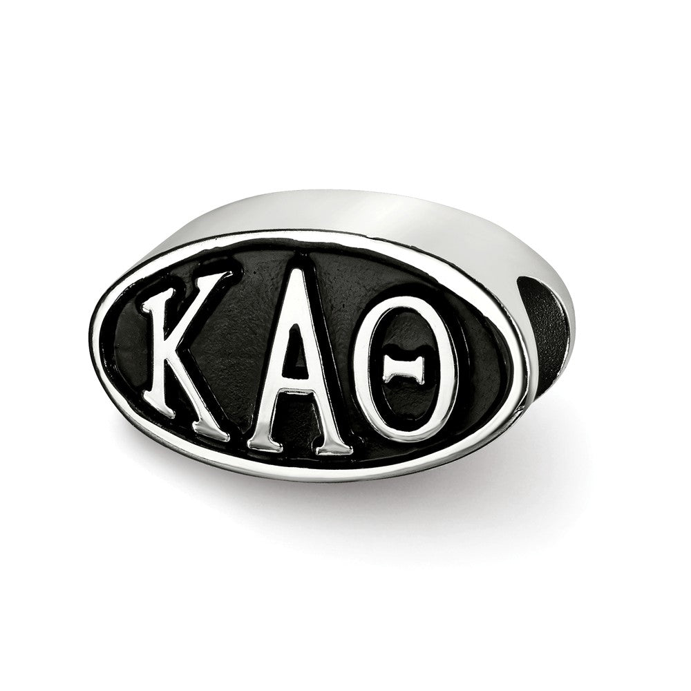 Sterling Silver Kappa Alpha Theta Letters Bead Charm, Item B14755 by The Black Bow Jewelry Co.