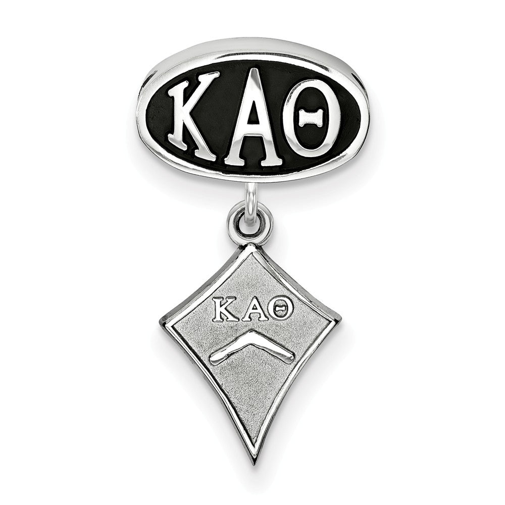 Alternate view of the Sterling Silver Kappa Alpha Theta with Kite Dangle Bead Charm by The Black Bow Jewelry Co.