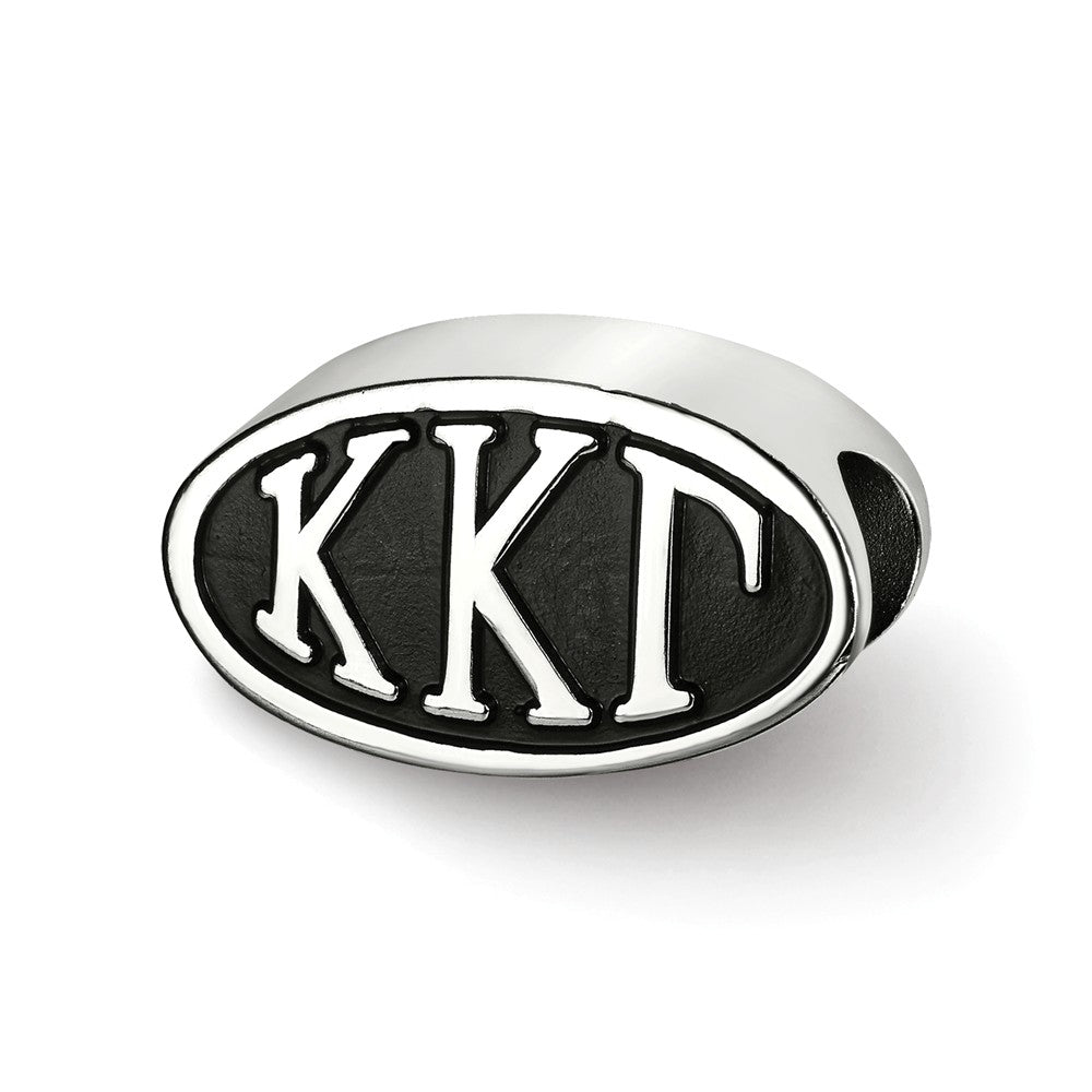 Sterling Silver Kappa Kappa Gamma Letters Bead Charm, Item B14759 by The Black Bow Jewelry Co.