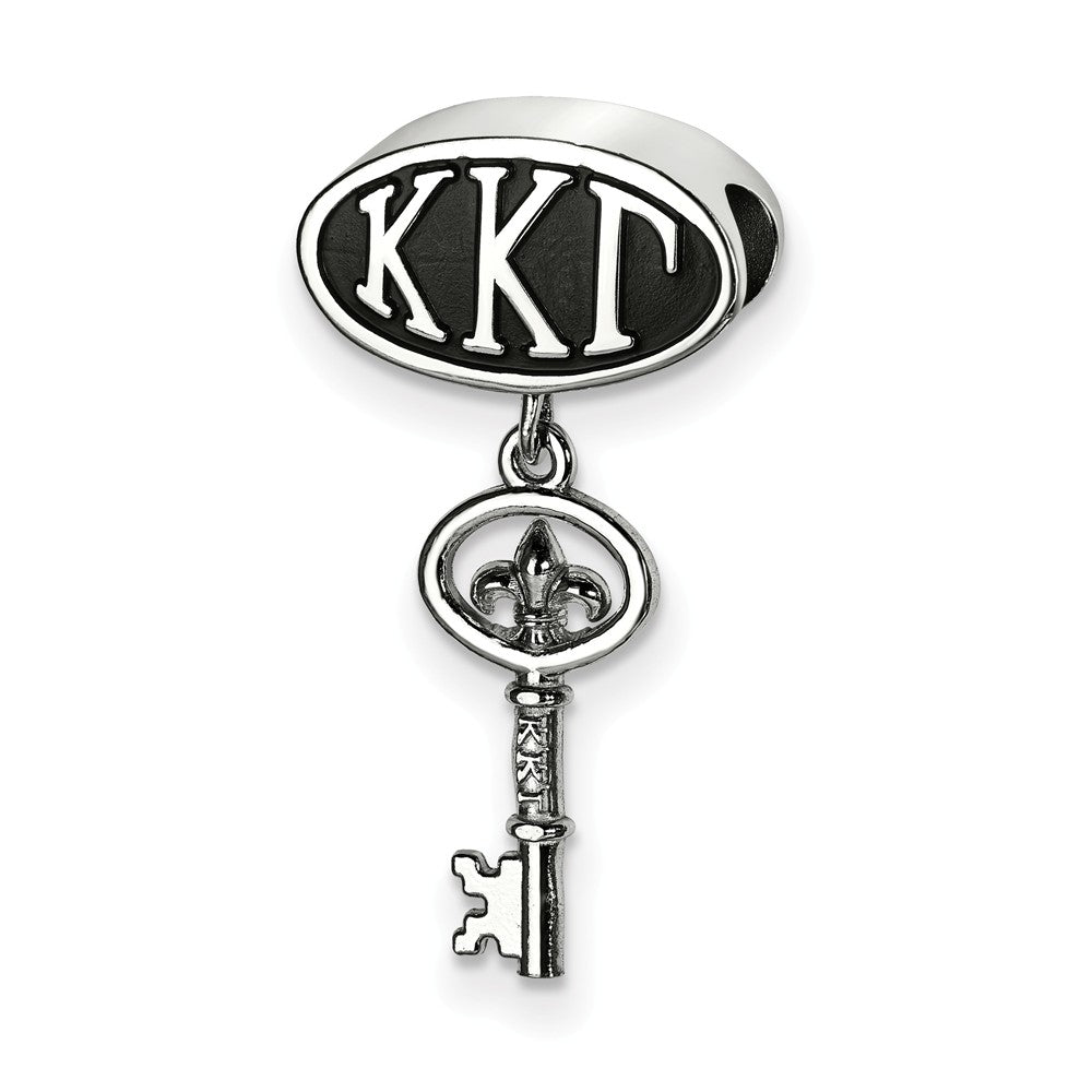 Sterling Silver Kappa Kappa Gamma Key Dangle Bead Charm, Item B14760 by The Black Bow Jewelry Co.