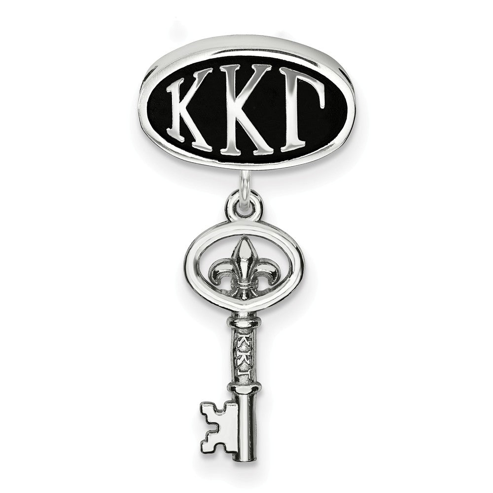 Alternate view of the Sterling Silver Kappa Kappa Gamma Key Dangle Bead Charm by The Black Bow Jewelry Co.
