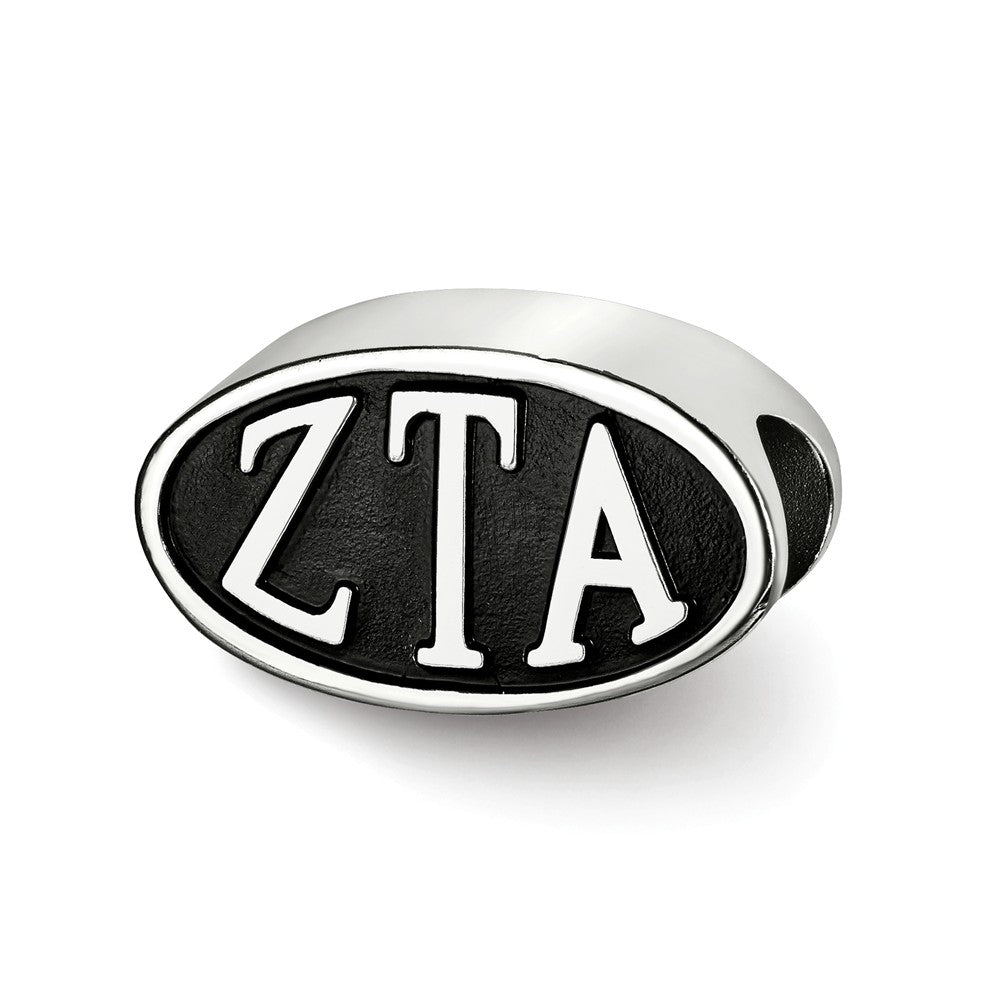 Sterling Silver Zeta Tau Alpha Letters Bead Charm, Item B14765 by The Black Bow Jewelry Co.