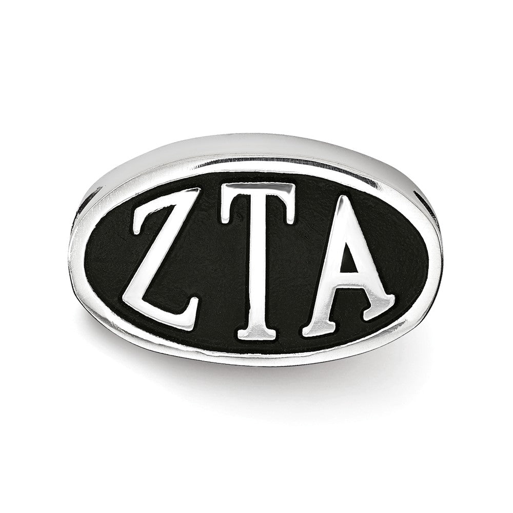 Alternate view of the Sterling Silver Zeta Tau Alpha Letters Bead Charm by The Black Bow Jewelry Co.