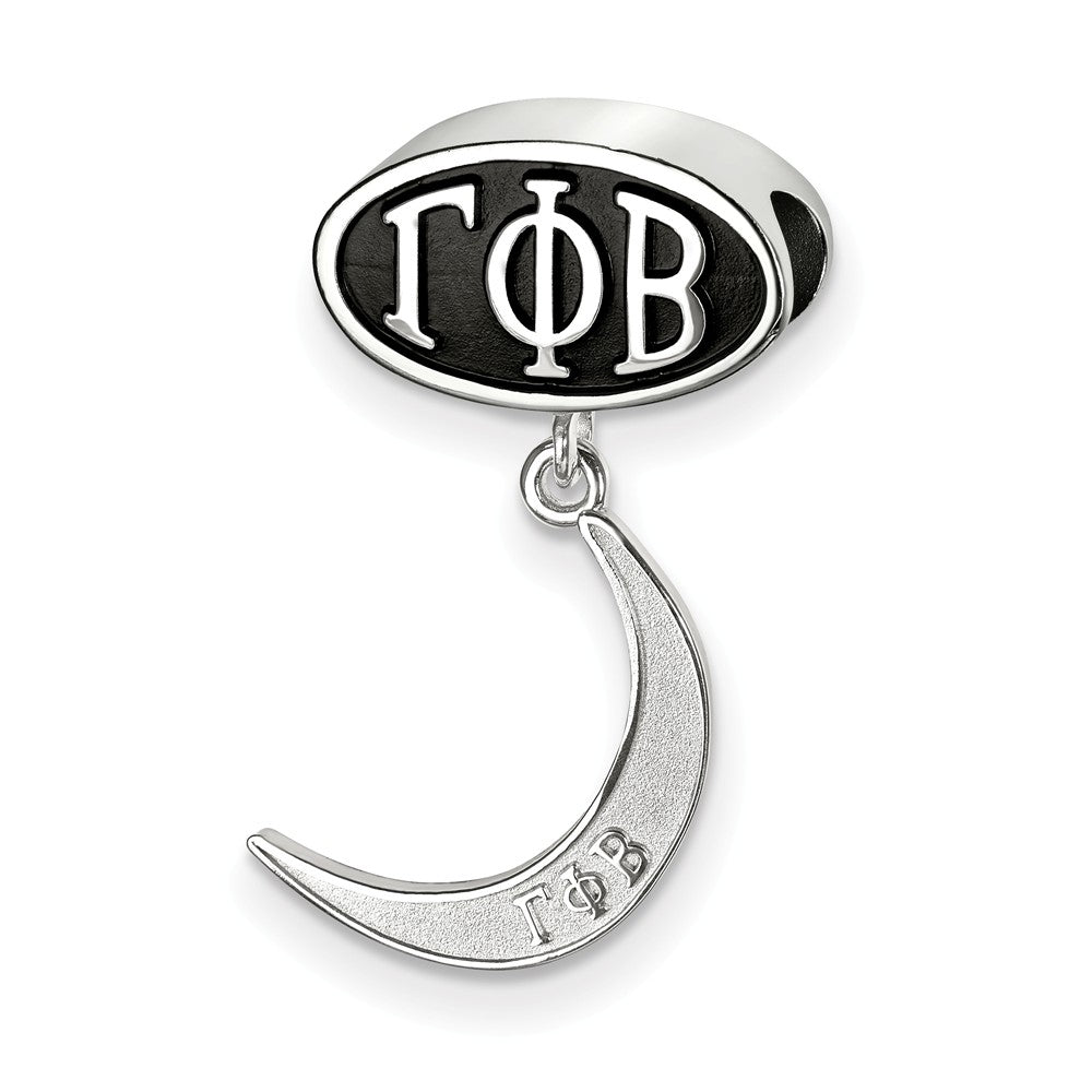 Sterling Silver Gamma Phi Beta with Moon Dangle Bead Charm, Item B14767 by The Black Bow Jewelry Co.